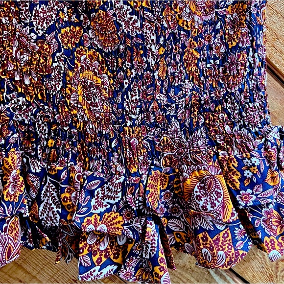 Olivaceous Ruched Strapless Skirt with Ruffles - Picture 3 of 3